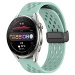 For Huawei Watch 3 Pro 22mm Folding Magnetic Clasp Silicone Watch Band(Teal)