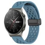 For Huawei GT2 Pro 22mm Folding Magnetic Clasp Silicone Watch Band(Blue)