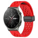 For Huawei GT2 Pro 22mm Folding Magnetic Clasp Silicone Watch Band(Red)