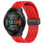 For Huawei Watch GT 2E 22mm Folding Magnetic Clasp Silicone Watch Band(Red)