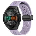 For Huawei Watch GT 2E 22mm Folding Magnetic Clasp Silicone Watch Band(Purple)