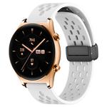 For Honor Watch GS 3 22mm Folding Magnetic Clasp Silicone Watch Band(White)