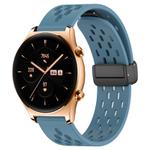 For Honor Watch GS 3 22mm Folding Magnetic Clasp Silicone Watch Band(Blue)
