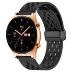 For Honor Watch GS 3 22mm Folding Magnetic Clasp Silicone Watch Band(Black)