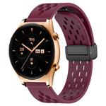 For Honor Watch GS 3 22mm Folding Magnetic Clasp Silicone Watch Band(Wine Red)
