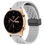 For Honor Watch GS 3 22mm Folding Magnetic Clasp Silicone Watch Band(Light Grey)