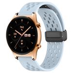 For Honor Watch GS 3 22mm Folding Magnetic Clasp Silicone Watch Band(Light Blue)
