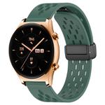 For Honor Watch GS 3 22mm Folding Magnetic Clasp Silicone Watch Band(Dark Green)