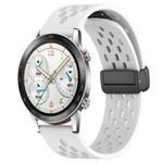 For Honor Watch GS 3i 22mm Folding Magnetic Clasp Silicone Watch Band(White)