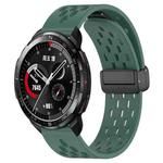 For Honor Watch GS Pro 22mm Folding Magnetic Clasp Silicone Watch Band(Dark Green)