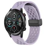 For Honor Magic Watch 2 46mm 22mm Folding Magnetic Clasp Silicone Watch Band(Purple)