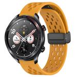 For Honor Watch Dream 22mm Folding Magnetic Clasp Silicone Watch Band(Yellow)
