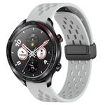 For Honor Watch Dream 22mm Folding Magnetic Clasp Silicone Watch Band(Light Grey)