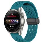 For Huawei Watch 3 Pro New 22mm Folding Magnetic Clasp Silicone Watch Band(Hidden Green)