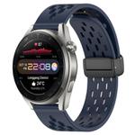 For Huawei Watch 3 Pro New 22mm Folding Magnetic Clasp Silicone Watch Band(Midnight Blue)