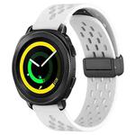 For Samsung Galaxy Gear Sport 20mm Folding Magnetic Clasp Silicone Watch Band(White)