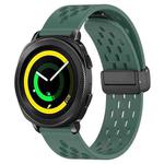 For Samsung Galaxy Gear Sport 20mm Folding Magnetic Clasp Silicone Watch Band(Dark Green)