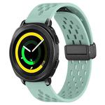 For Samsung Galaxy Gear Sport 20mm Folding Magnetic Clasp Silicone Watch Band(Teal)