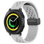 For Samsung Galaxy Gear Sport 20mm Folding Magnetic Clasp Silicone Watch Band(Light Gray)