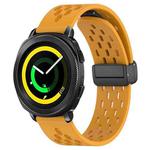 For Samsung Galaxy Gear Sport 20mm Folding Magnetic Clasp Silicone Watch Band(Yellow)