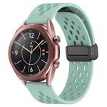 For Samsung Galaxy Watch3 41mm 20mm Folding Magnetic Clasp Silicone Watch Band(Teal)