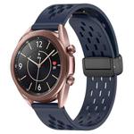 For Samsung Galaxy Watch3 41mm 20mm Folding Magnetic Clasp Silicone Watch Band(Midnight Blue)