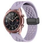 For Samsung Galaxy Watch3 41mm 20mm Folding Magnetic Clasp Silicone Watch Band(Purple)