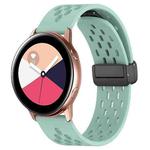 For Samsung Galaxy Watch Active 20mm Folding Magnetic Clasp Silicone Watch Band(Teal)