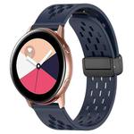 For Samsung Galaxy Watch Active 20mm Folding Magnetic Clasp Silicone Watch Band(Midnight Blue)