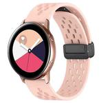 For Samsung Galaxy Watch Active 20mm Folding Magnetic Clasp Silicone Watch Band(Light Pink)