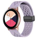 For Samsung Galaxy Watch Active 20mm Folding Magnetic Clasp Silicone Watch Band(Purple)