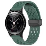 For Samsung Gear S2 Classic 20mm Folding Magnetic Clasp Silicone Watch Band(Dark Green)
