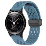 For Samsung Gear S2 Classic 20mm Folding Magnetic Clasp Silicone Watch Band(Blue)