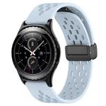 For Samsung Gear S2 Classic 20mm Folding Magnetic Clasp Silicone Watch Band(Light Blue)