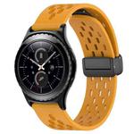 For Samsung Gear S2 Classic 20mm Folding Magnetic Clasp Silicone Watch Band(Yellow)