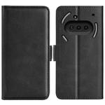 For Nothing Phone 3a Dual-side Magnetic Buckle Horizontal Flip Leather Phone Case(Black)