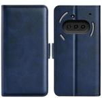 For Nothing Phone 3a Dual-side Magnetic Buckle Horizontal Flip Leather Phone Case(Dark Blue)
