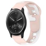 For Garmin Vivomove Sport 20mm Double Color Silicone Watch Band(Pink+White)