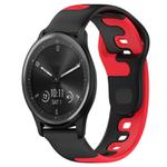 For Garmin Vivomove Sport 20mm Double Color Silicone Watch Band(Black+Red)