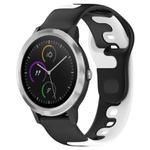 For Garmin Vivoactive 3 20mm Double Color Silicone Watch Band(Black+White)