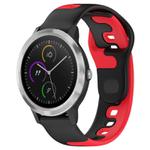 For Garmin Vivoactive 3 20mm Double Color Silicone Watch Band(Black+Red)