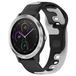 For Garmin Vivoactive 3 20mm Double Color Silicone Watch Band(Black+Grey)