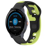 For Garmin Vivoactive3 Music 20mm Double Color Silicone Watch Band(Black+Green)