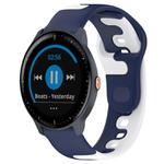 For Garmin Vivoactive3 Music 20mm Double Color Silicone Watch Band(Blue+White)