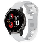 For Garmin Venu 2 Plus 20mm Double Color Silicone Watch Band(Grey+White)