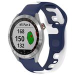 For Garmin Approach S40 20mm Double Color Silicone Watch Band(Blue+White)