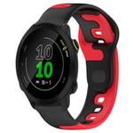 For Garmin Forerunner 158 20mm Double Color Silicone Watch Band(Black+Red)