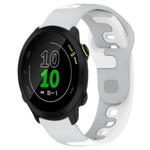 For Garmin Forerunner 158 20mm Double Color Silicone Watch Band(Grey+White)