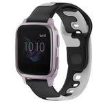 For Garmin Venu SQ 20mm Double Color Silicone Watch Band(Black+Grey)