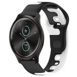 For Garmin VivoMove Style 20mm Double Color Silicone Watch Band(Black+White)